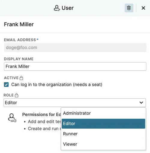 Testiny offers a flexible licensing model and customizable roles and permissions