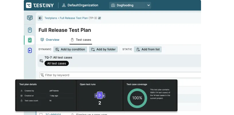 Choose Testiny for a more efficient test management process