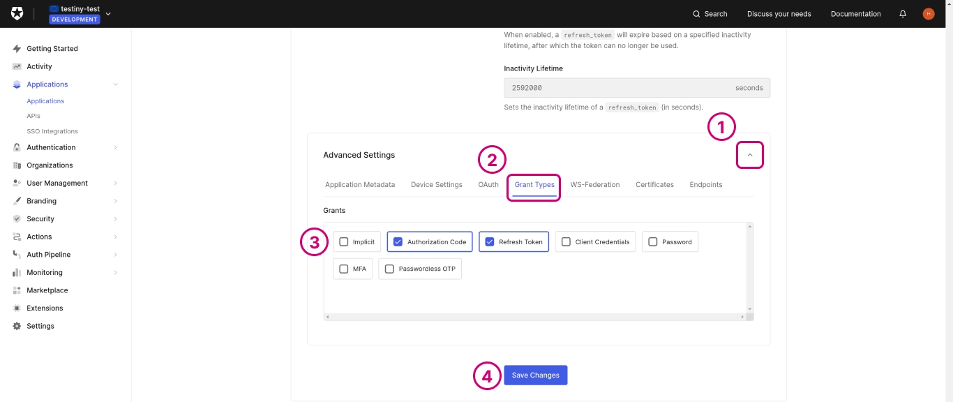 auth0 configuration - step 7