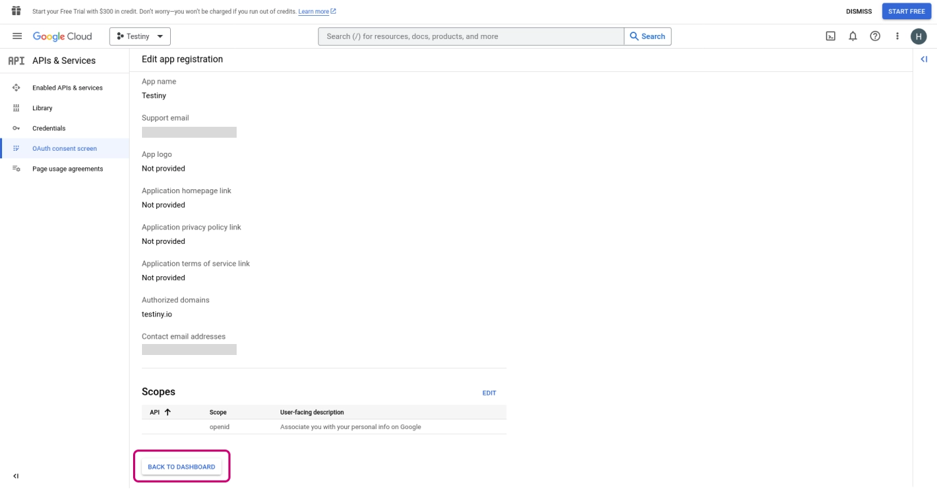 google configuration - step 6