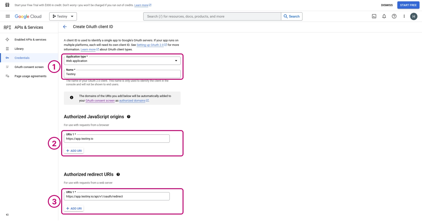 google configuration - step 8