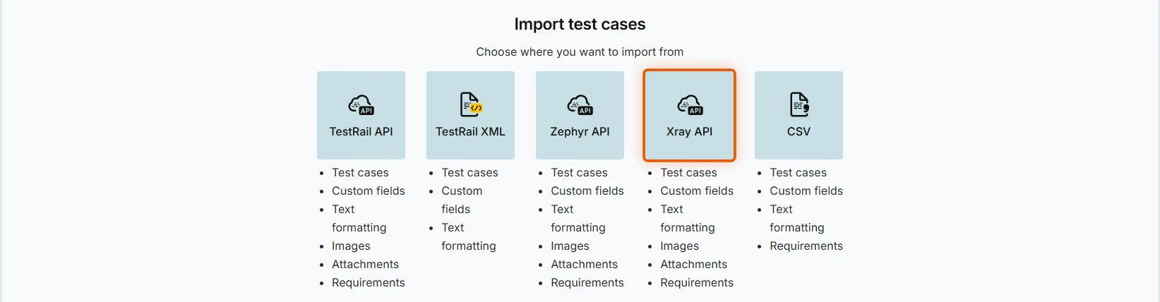 Import choices