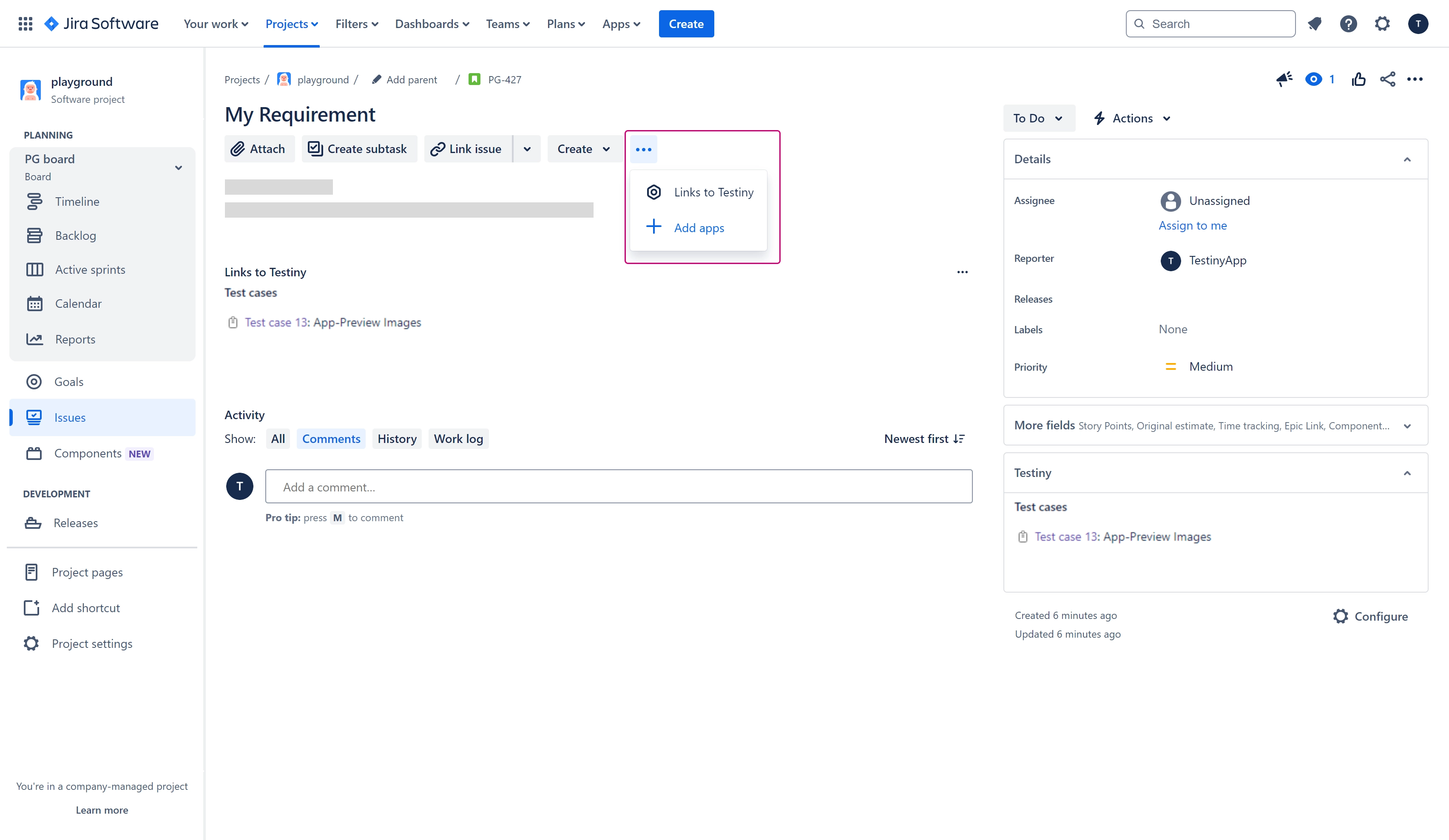 Jira add-on — Enable inline view