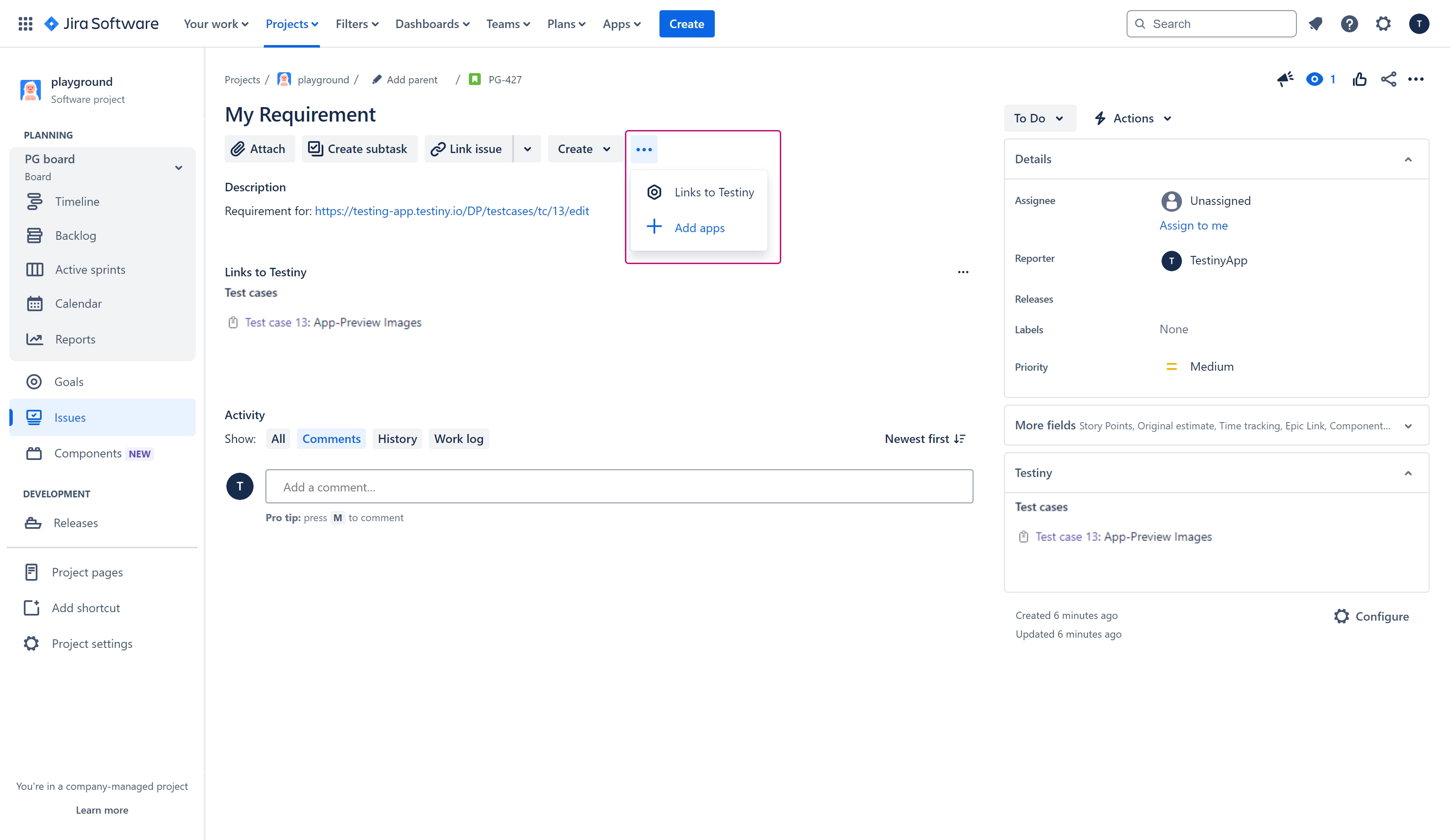 Jira add-on — Enable inline view