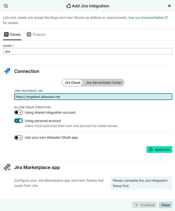 Jira — OAuth connection