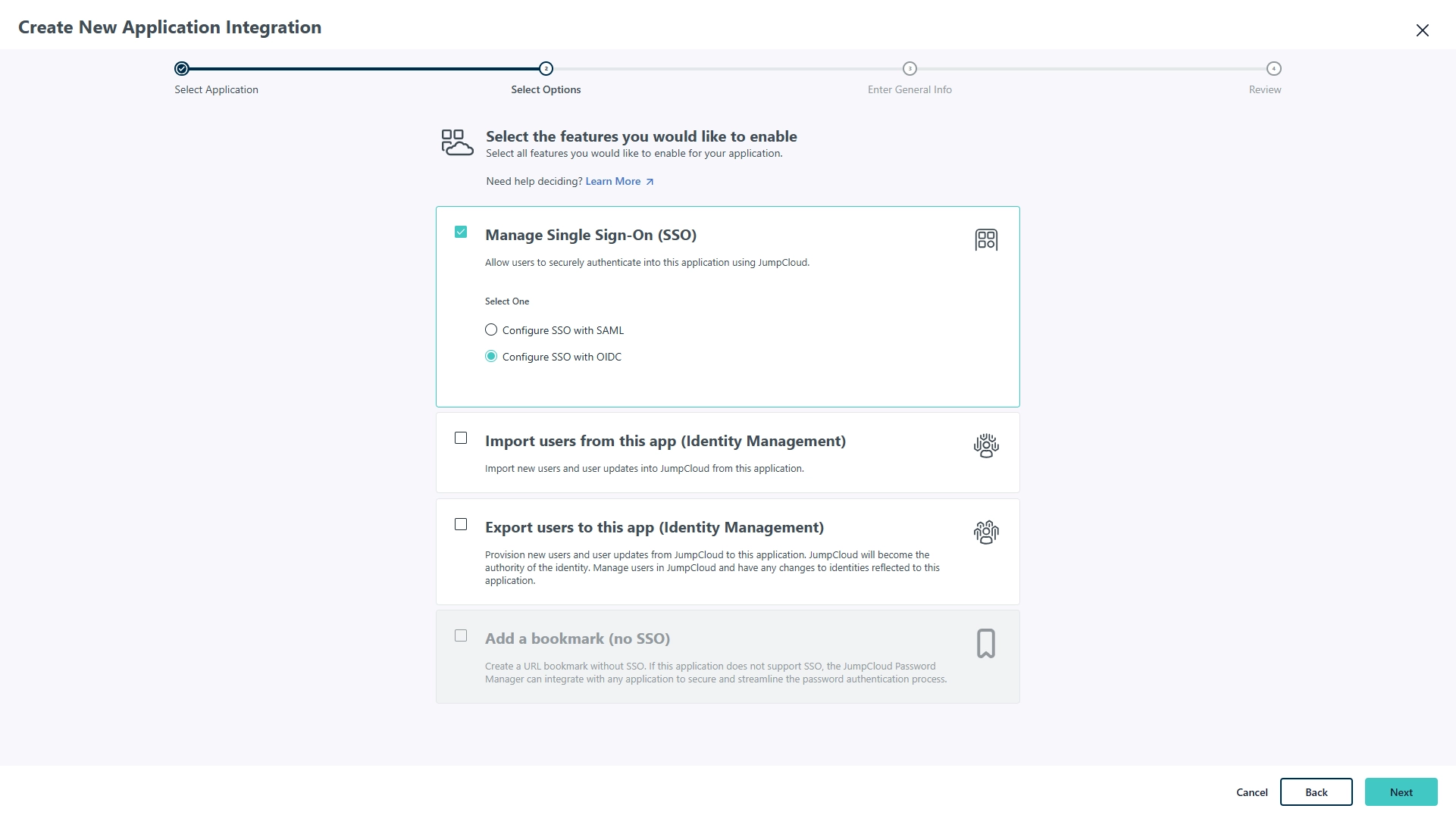 JumpCloud SSO via OIDC Configuration - Step 2
