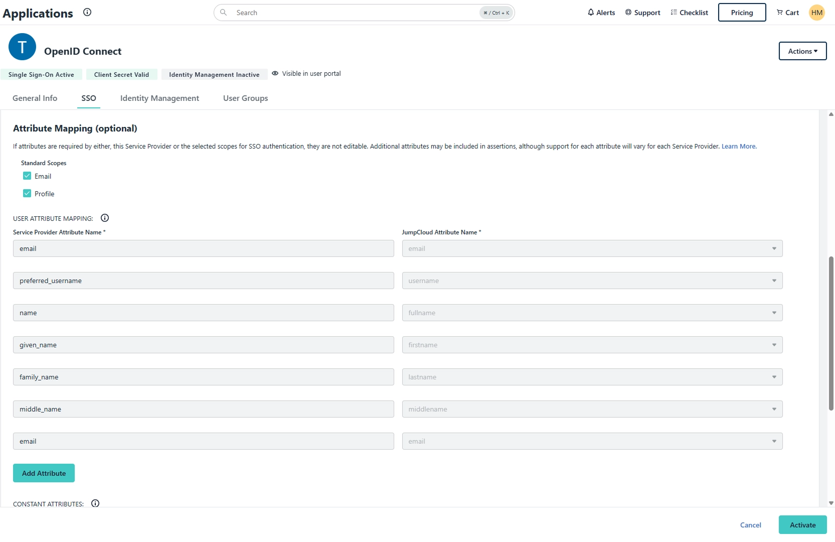 JumpCloud SSO via OIDC Configuration - Step 5