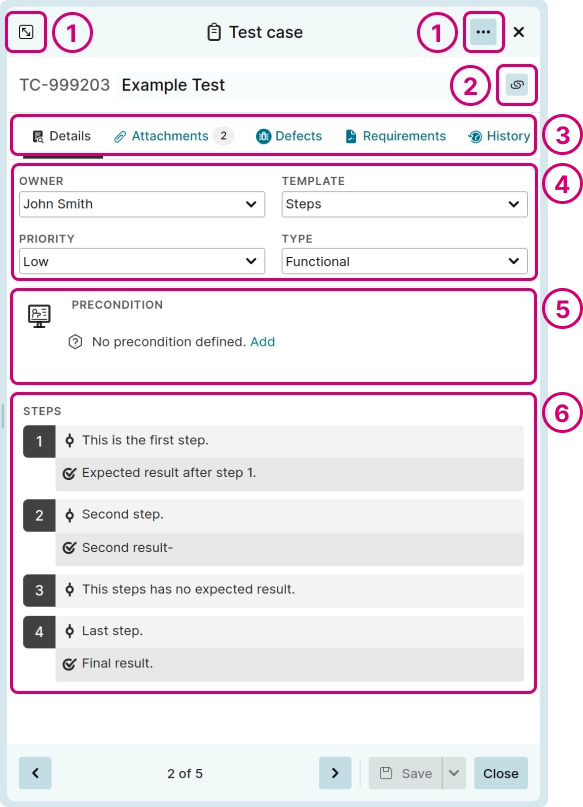 Test case details