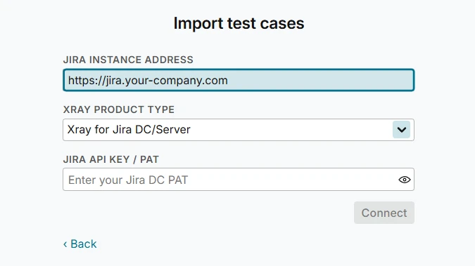 Connect to Xray for Jira Data Center/Server