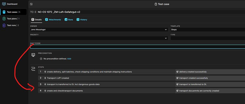 How to create custom fields on test step level - App Feedback - Testiny ...
