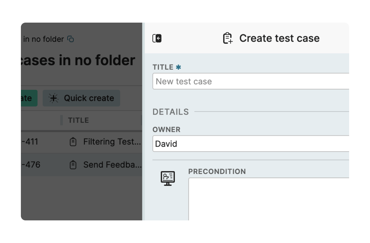 Create new test cases with ease