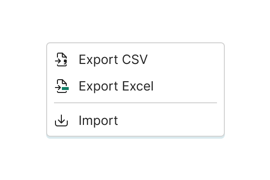 Testiny feature - Import and export
